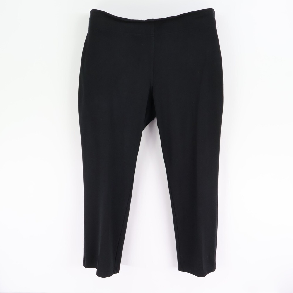 Falls Creek Leggings Womens Size XL Black Rayon Short Stretch High Rise Comfort